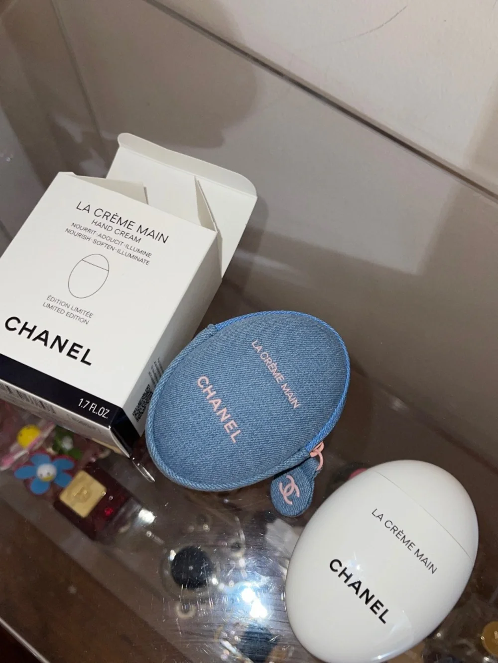 BNWT Chanel Denim le Crème Main Hand Cream In Zippered Denim Pouch (Spring 2026)